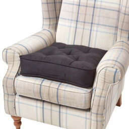 Homescapes Black Faux Suede Armchair Booster Cushion - thumbnail 1