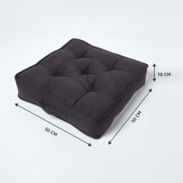 Homescapes Black Faux Suede Armchair Booster Cushion - thumbnail 2