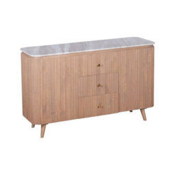 Buttercup Farm Ashford Extra Large Sideboard - Natural Marble And Wood - L40 X W140 X H85 Cm - Brown