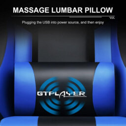 Gtplayer Gaming Chair, Massage Computer Chairs With Footrest, Height Adjustable Ergonomic 360 Degree Swivel Pc Chair, Blue - thumbnail 5