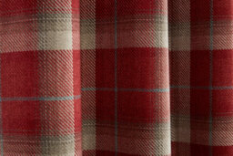 Sundour Carnoustie - 100% Blackout Thermal Fully Lined Check Curtains - Eyelet - 100% Polyester (Red, Filled Cover - 18'' X 18'' (Single)) - thumbnail 2