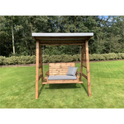 Marlborough Traditional Brighton Two Seater Swing With 1 X Bench Cushion Grey & 1 X Scatter Cushion Grey - thumbnail 3