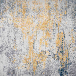 Loomed Silver Grey Ochre Distressed Abstract Area Rug 120X170Cm - thumbnail 4
