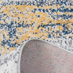 Loomed Silver Grey Ochre Distressed Abstract Area Rug 120X170Cm - thumbnail 5
