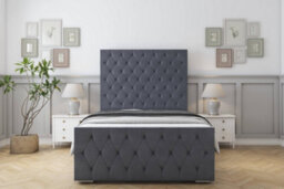 "Sloomy Watson Steel Plush Bed Frame With Mattress With 50"" Upholstered Headboard 4' Small Double" - thumbnail 1