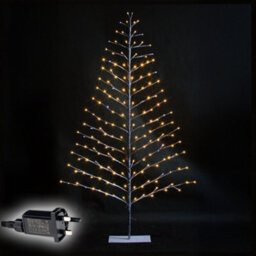 Shatchi 6 Feet Pre-Lit Led Light Snowy Brown Snow Christmas Decoration Festive Twig Tree 180Cm - thumbnail 6