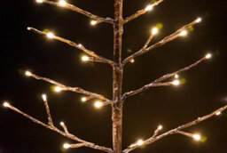 Shatchi 6 Feet Pre-Lit Led Light Snowy Brown Snow Christmas Decoration Festive Twig Tree 180Cm - thumbnail 4