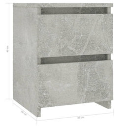 Berkfield Bedside Cabinets 2 Pcs Concrete Grey 30X30X40 Cm Engineered Wood - thumbnail 6