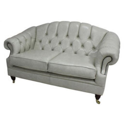Chesterfield 2 Seater Stella Ice Leather Sofa Settee Bespoke In Victoria Style - thumbnail 5