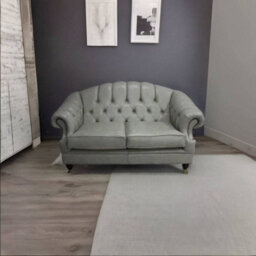 Chesterfield 2 Seater Stella Ice Leather Sofa Settee Bespoke In Victoria Style - thumbnail 4