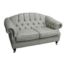 Chesterfield 2 Seater Stella Ice Leather Sofa Settee Bespoke In Victoria Style - thumbnail 3