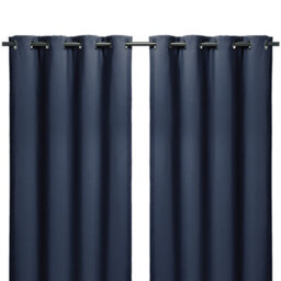 GoodHome Vestris Navy Plain Blackout & Thermal Eyelet Curtain (W)117Cm (L)137Cm, Pair - thumbnail 1