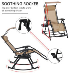 Outsunny Folding Recliner Chair Outdoor Lounge Rocker Zero-Gravity Seat - thumbnail 8