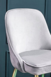Orsina Grey Velvet Dining Chair, Mid-Century Modern Grey And Gold Velvet Dining Chairs, Luxury Dining Chair - thumbnail 2
