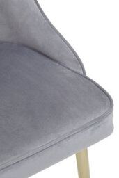 Orsina Grey Velvet Dining Chair, Mid-Century Modern Grey And Gold Velvet Dining Chairs, Luxury Dining Chair - thumbnail 4