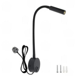 Amorly White Wall-Mounted Bedside Reading Light, 30 Focused Beam Gooseneck Lamp, Headboard & Wooden Board Sconce, Ac 100-240V - thumbnail 1