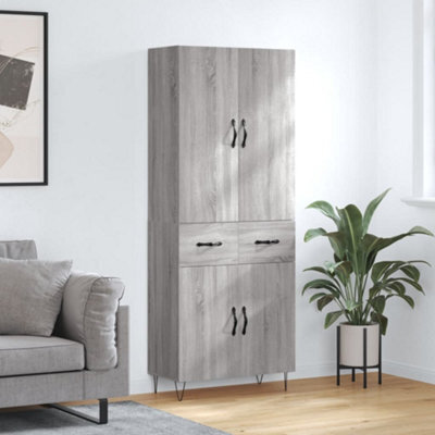 Berkfield Highboard Grey Sonoma 69.5X34X180 Cm Engineered Wood - image 1