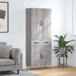 Berkfield Highboard Grey Sonoma 69.5X34X180 Cm Engineered Wood - thumbnail 1