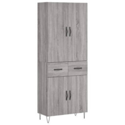 Berkfield Highboard Grey Sonoma 69.5X34X180 Cm Engineered Wood - thumbnail 2