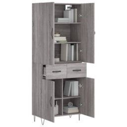 Berkfield Highboard Grey Sonoma 69.5X34X180 Cm Engineered Wood - thumbnail 3