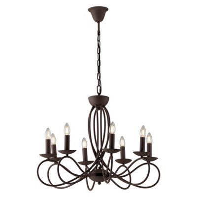 Luminosa Lighting Luminosa Ginevra 8 Light Chandeliers Corten 70X42Cm