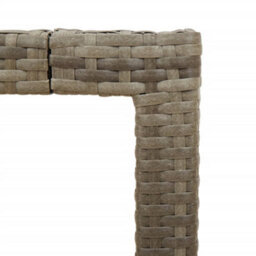 Walplus Garden Table With Glass Top Grey 90X90X75 Cm Poly Rattan - thumbnail 9