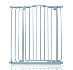 Safetots Extra Tall Curved Top Safety Gate, 80Cm - 89Cm, Matt Grey, Extra Tall 100Cm In Height, Pressure Fit Stair Gate - thumbnail 1