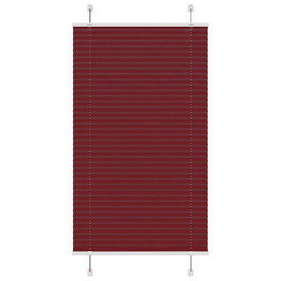 Berkfield Pleated Blind Bordeaux Red 80X150 Cm Fabric Width 79.4 Cm Polyester - image 1