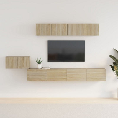 Berkfield 5 Piece Tv Cabinet Set Sonoma Oak Engineered Wood - image 1