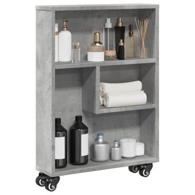 Berkfield Narrow Storage Trolley Concrete Grey 48X13X68 Cm Engineered Wood - image 1