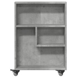 Berkfield Narrow Storage Trolley Concrete Grey 48X13X68 Cm Engineered Wood - thumbnail 4