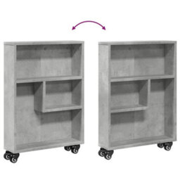 Berkfield Narrow Storage Trolley Concrete Grey 48X13X68 Cm Engineered Wood - thumbnail 7