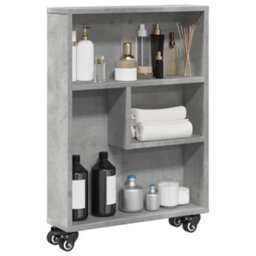 Berkfield Narrow Storage Trolley Concrete Grey 48X13X68 Cm Engineered Wood - thumbnail 1