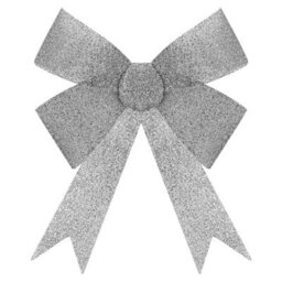 Tinsel Bow Christmas Decoration X 1 37Cm X 49Cm X 13Cm Silver - thumbnail 1