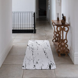 Benjamin Tate Design Thin Black Marble Runner Special Soft Home Rug - thumbnail 3