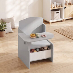 Aiyaplay Kids Table And Chair Set, Toddler Desk Chair With Storage Bin Grey - thumbnail 8