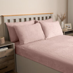 OHS Teddy Fleece Pillowcase Cover Bedding Set 2 X Thermal, 50 X 75Cm - Blush - thumbnail 2