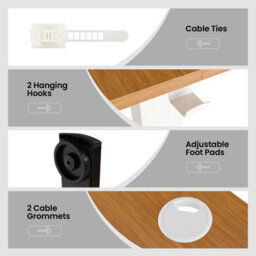 Costway 140 X 60Cm Electric Standing Desk Home Office Computer Desk W/ 3 Memory Heights - thumbnail 8