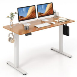 Costway 140 X 60Cm Electric Standing Desk Home Office Computer Desk W/ 3 Memory Heights - thumbnail 2