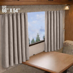Oxford Homeware Eyelet Beige Linen Effect Curtains Fully Lined 100% Blackout Thermal Insulated Curtain Pair (W)168Cmx(L)137Cm - thumbnail 2