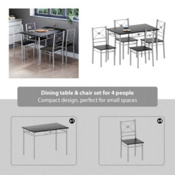 Lassic Vida Designs Roslyn 4 Seater Dining Set, Black - thumbnail 6