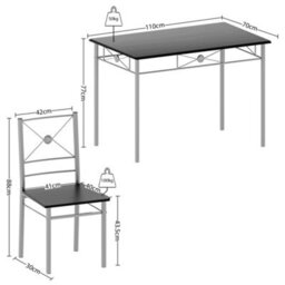 Lassic Vida Designs Roslyn 4 Seater Dining Set, Black - thumbnail 3