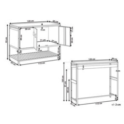 Beliani 2 Piece Outdoor Kitchen Set With Bar Table Maenza Metal Blue - thumbnail 3