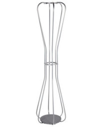 Wyld And Coco Nova Hourglass Silver Coat Stand 165Cm - Freestanding Industrial Coat Rack - thumbnail 1