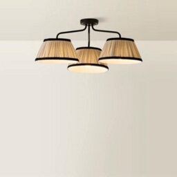 Valuelights Clara Black 3 Arm Ceiling Light With Pleated Shades And Bulbs - thumbnail 6