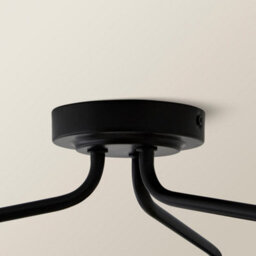 Valuelights Clara Black 3 Arm Ceiling Light With Pleated Shades And Bulbs - thumbnail 4