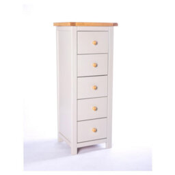 Cabinet Bits Argenta 5 Drawer Narrow Chest Of Drawers Wood Knob - thumbnail 2