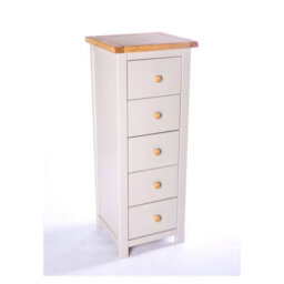 Cabinet Bits Argenta 5 Drawer Narrow Chest Of Drawers Wood Knob - thumbnail 3