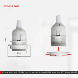 E27 Plug In Hanging Ceiling Pendant Light Fixture White Lamp Bulb Socket Cord - thumbnail 2