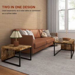 Homcom Set Of 2 Coffee Tables, Side Table, Tea Table For Living Room Bedroom - thumbnail 6